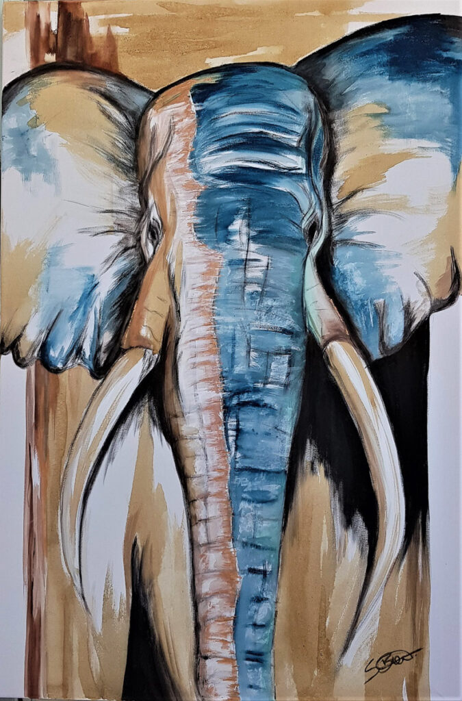 Art Sabine Bierau acryl Elephant